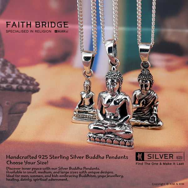 925 Sterling Silver Buddha Pendant
