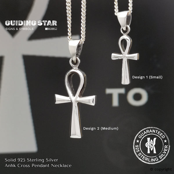 925 Sterling Silver Thick Egyptian Ankh Cross Pendant