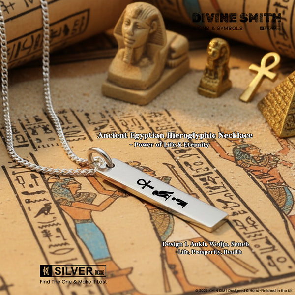 Egyptian Hieroglyphic Necklace – Sterling Silver Symbol of Life