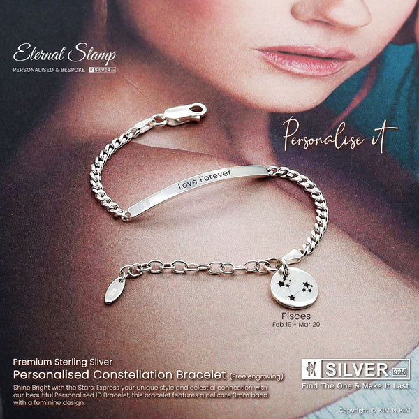 Personalized Zodiac Sterling Silver Bracelet