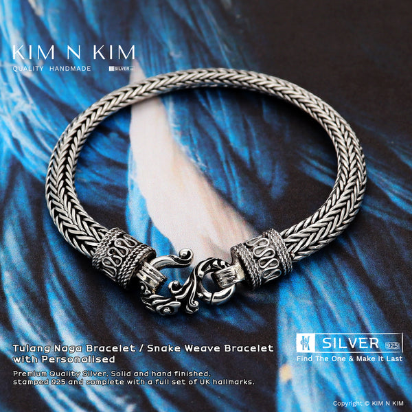 925 Sterling Silver Handmade Snake Weave Bracelet