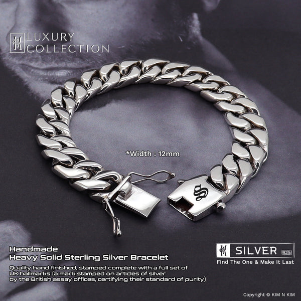 Handmade Heavy Sterling Silver Curb Bracelet