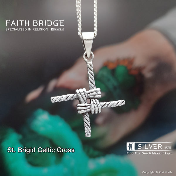 925 Sterling Silver St. Brigid Celtic Cross Pendant