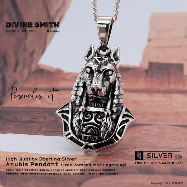 925 Sterling Silver Anubis Pendant