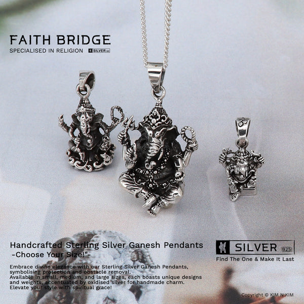 925 Sterling Silver Ganesha Pendant