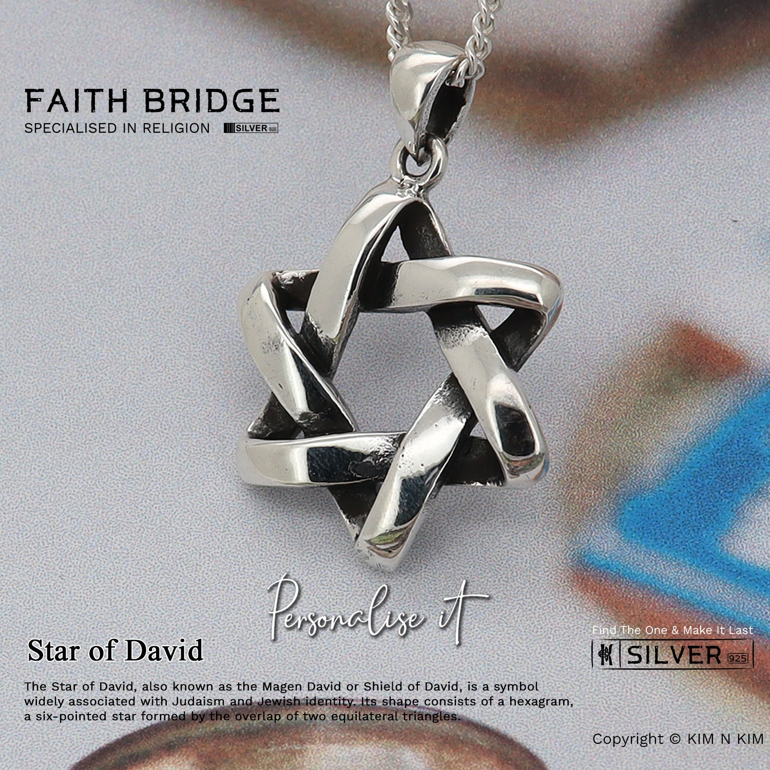 Silver star of sale david pendant