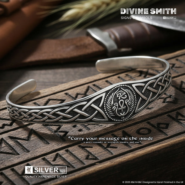 Celtic Knot Sterling-Silver Men’s Cuff — Inside Engraving