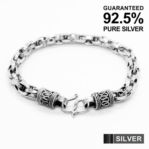 925 Sterling Silver Men's CHUNKY Prince of Wales Link Bracelet