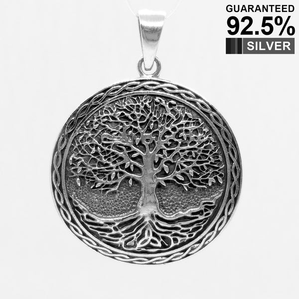 925 Sterling Silver Celtic Pagan Tree of Life pendant Necklace