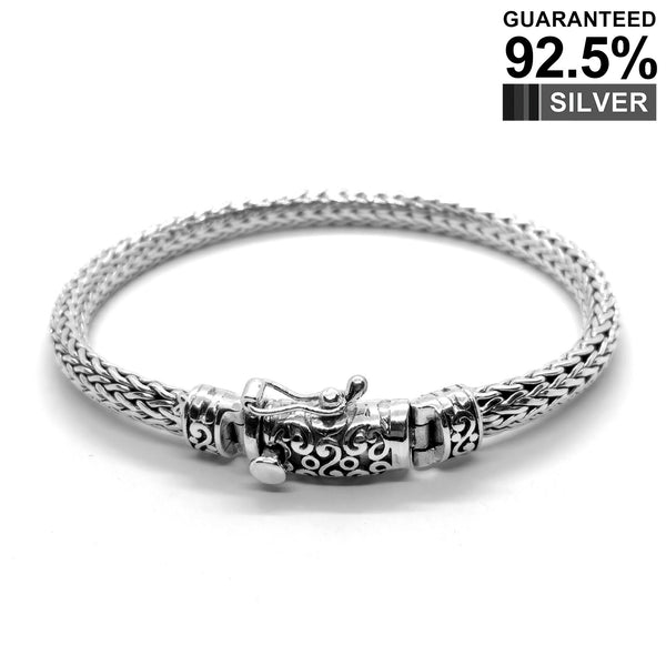 925 Sterling Silver Foxtail link Bracelet / Solid / Quality / Heavy / Gothic