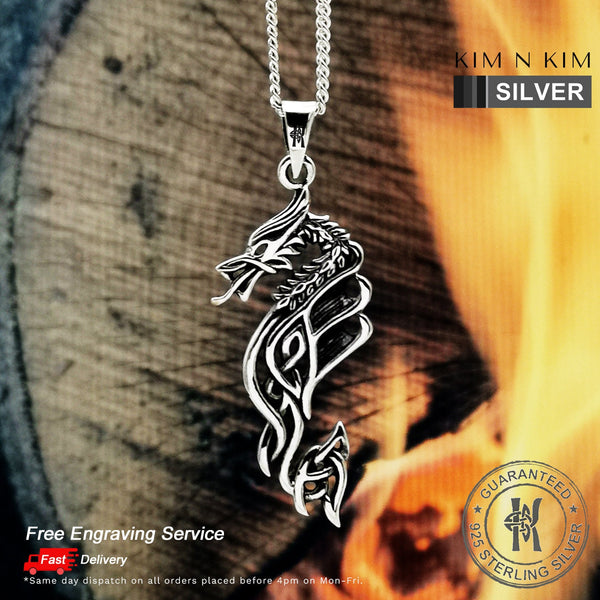 925 Sterling Silver Celtic Dragon Pendant