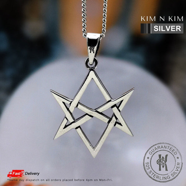 925 Sterling Silver Unicursal Hexagram Aleister Crowley's Thelema Magick Pendant