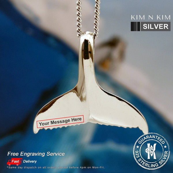 925 Sterling Silver Whale Tail Pendant