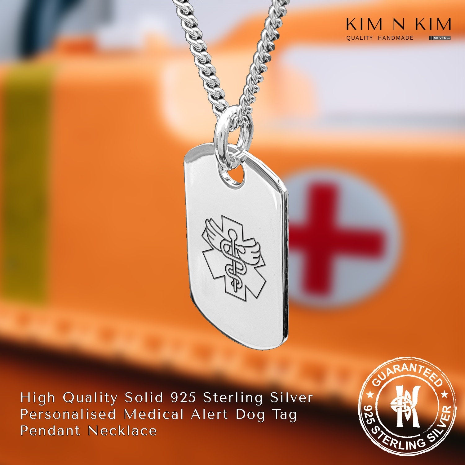 Layered Sterling Silver Medical Alert Necklace for Women | Stylish Medical  Alert Jewelry
