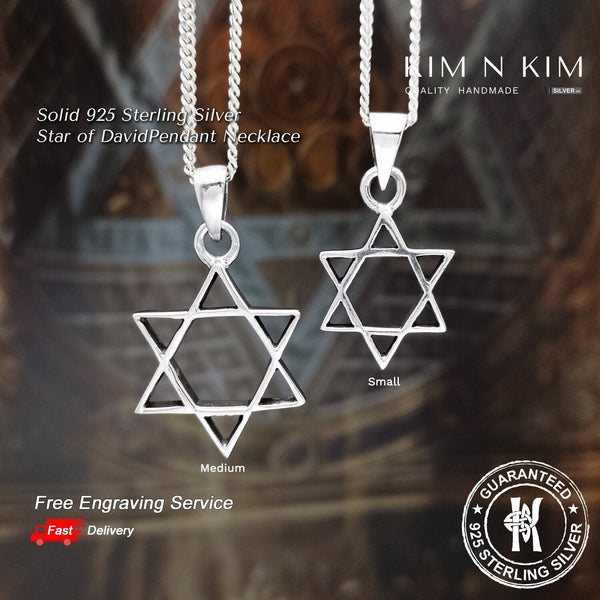 925 Sterling Silver Star of David Pendant