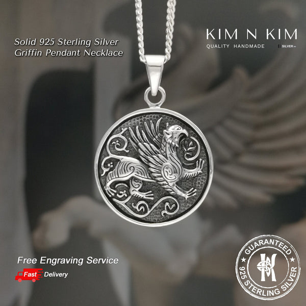 925 Sterling Silver Griffin Pendant