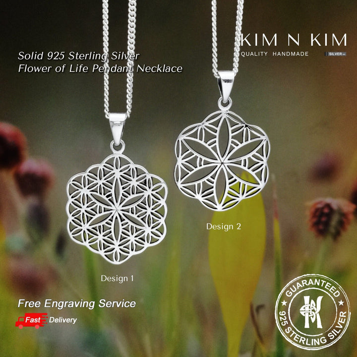 925 Sterling Silver Flower of Life Necklace, Flower of Life, Sacred  Geometry Pendant, Flower Pendant, Yoga Jewellery, Spiritual Jewellery 