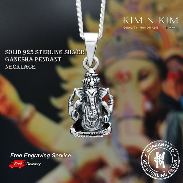 925 Sterling Silver Ganesha Pendant