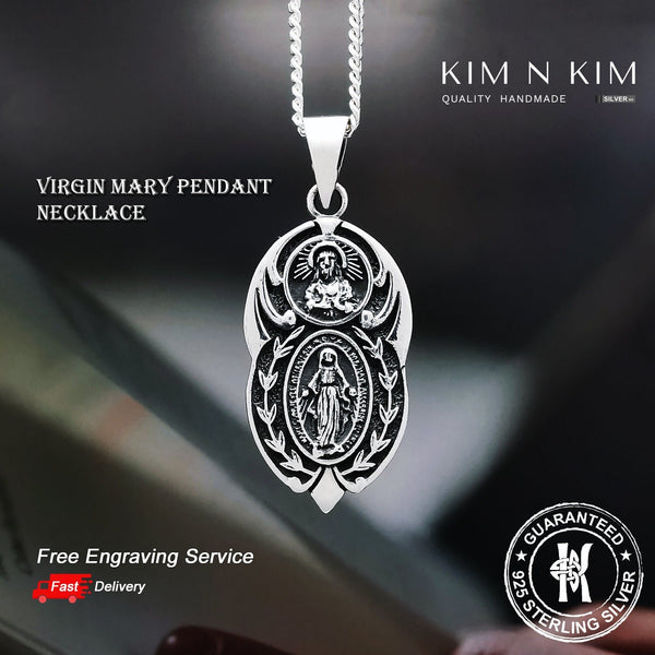 925 Sterling Silver Virgin Mary Pendant