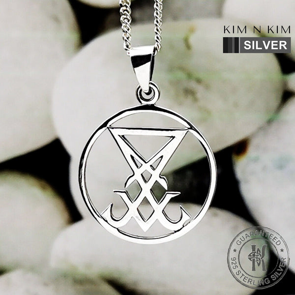 925 Sterling Silver Sigil of Lucifer Seal of Satan Devil Amulet Pendant